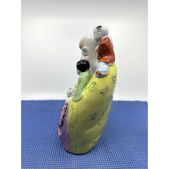 Hand Painted Porcelain Laughing Buddha Figurine Children Multicolor Collectible - Picture 5 of 12
